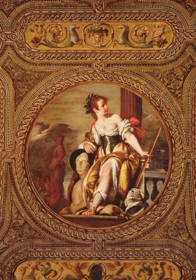 Allegoria della scultura, dal soffitto della biblioteca, 1635 da Bernardo Strozzi